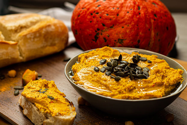 Kürbis Hummus Kürbis Hummus (Rezept Kürbis Hummus, Schritt 3b)