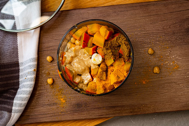 Kürbis Hummus Kürbis Hummus (Rezept Kürbis Hummus, Schritt 2)
