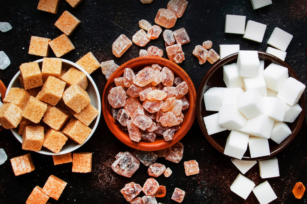 verschiedene Zuckersorten/Zuckervarianten als Beispiel für Zuckerkonsum