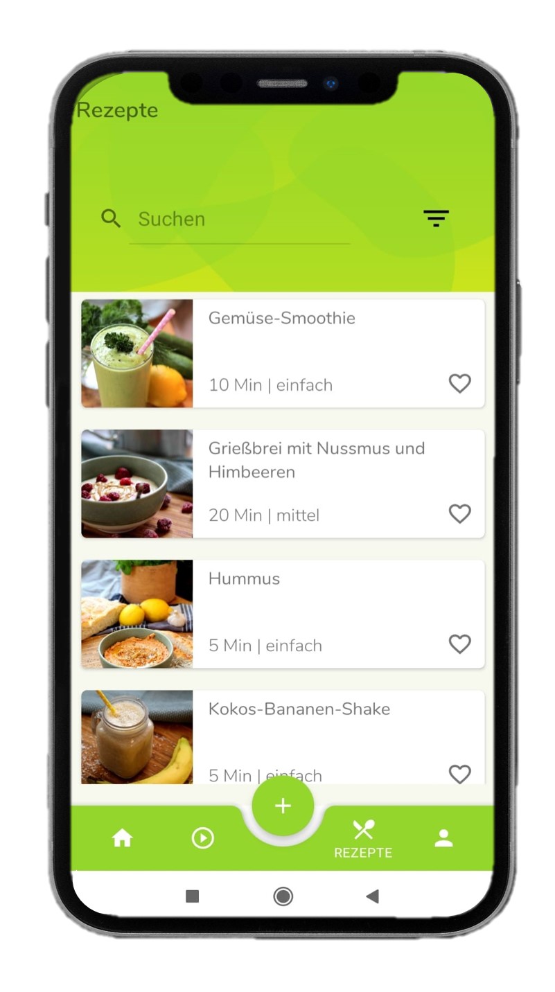 Abbildung von Neatic-App auf dem Handy: Rezepte