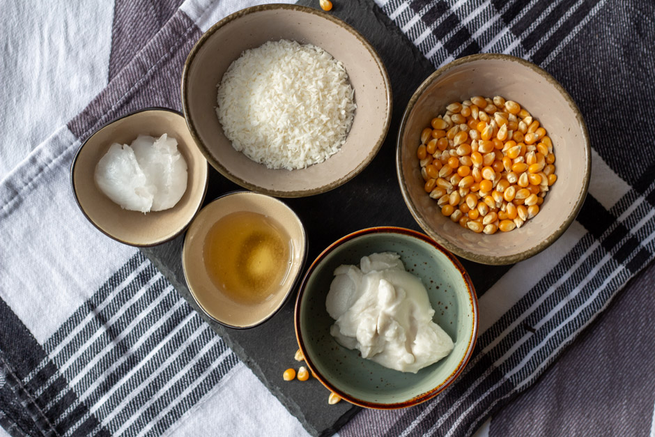 Kokos Popkorn Zutaten (Rezept Kokos Popkorn Zutaten)