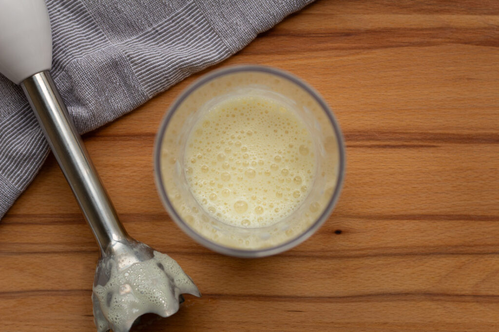 Vegane Mayonnaise Schritt 1 (Rezept vegane Mayonnaise Schritt 1)