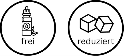 Logo für aromenfreies und zuckerreduziertes Rezept