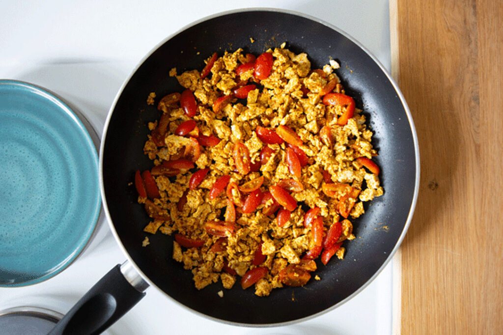 Veganes Rührei Schritt 3 (Rezept veganes Rührei Schritt 3)